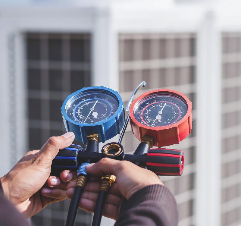 Skilled HVAC Contractor in Burlington County, NJ servicing a residential heating and cooling system